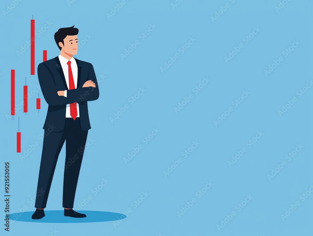 Economist predicting recession, warning signals, flat design illustration Economist predicting recession, warning signals, flat design illustration