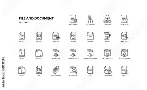 file_document_greeneyfiles and documents database computer technology archive storage outline line icon set