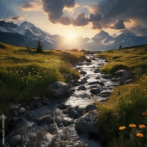 beautiful nature landscape panoramic photo