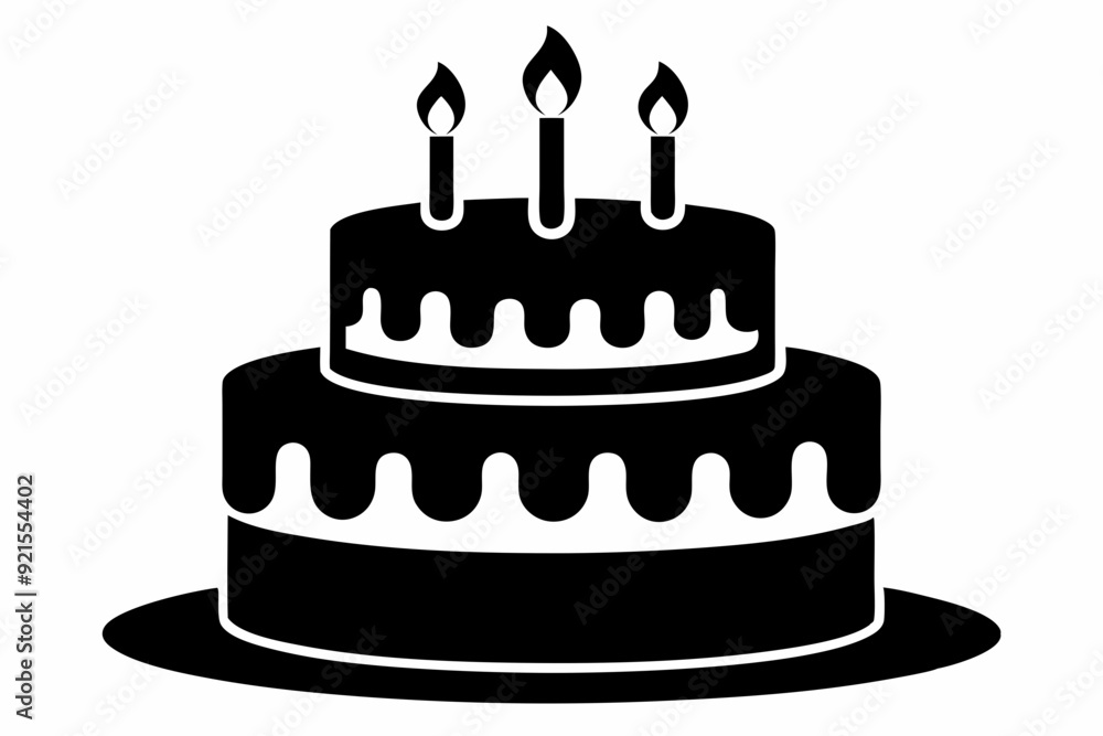 Birthday cake vector silhouette, birthday cake icon
Birthday cake vector silhouette, birthday cake icon