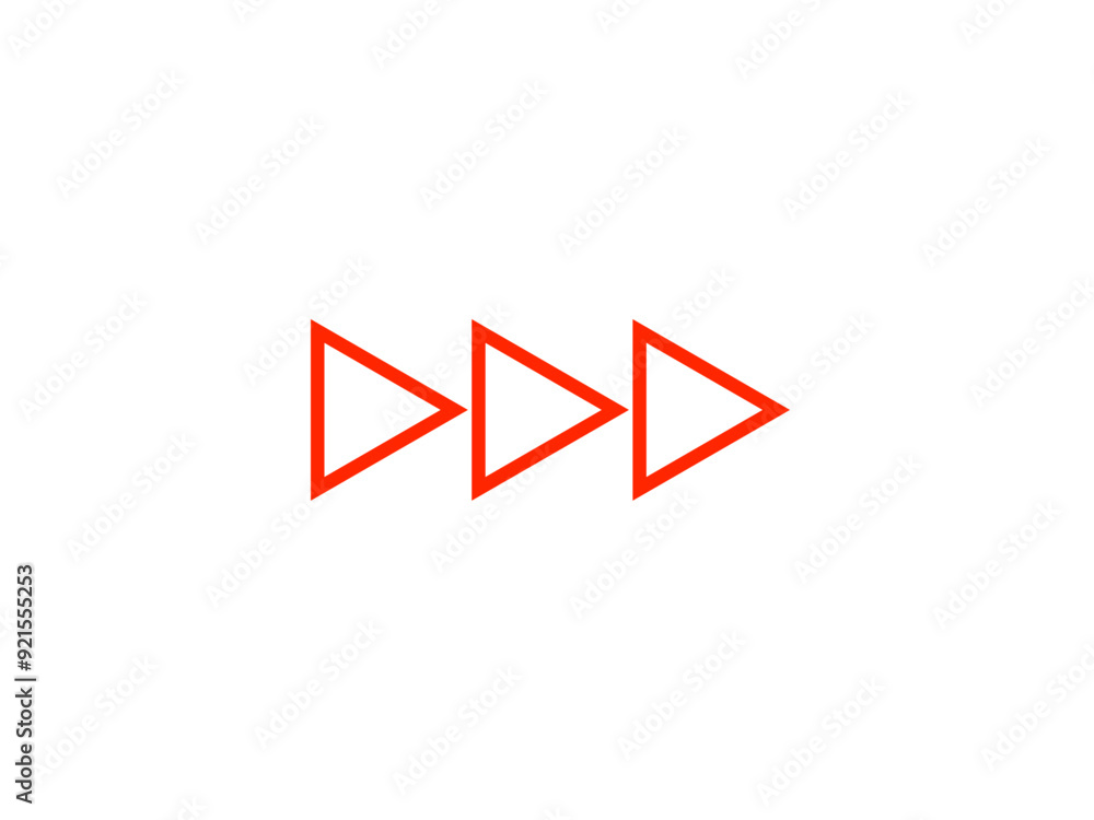 Obraz premium 三連矢印三角素材：赤線A