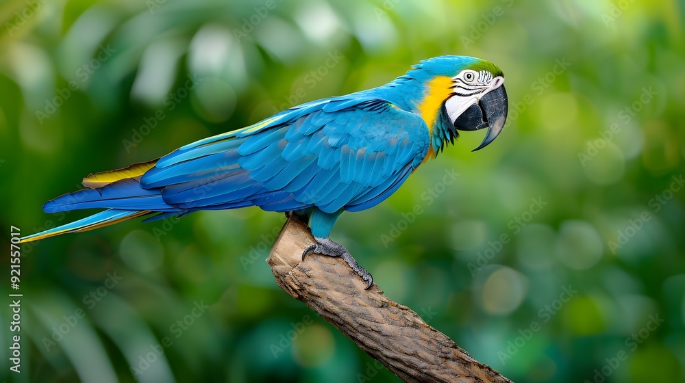 Glaucous macaw perched on a branch, displaying its vibrant blue feathers and distinctive beak style minimalist Glaucous macaw perched on a branch, displaying its vibrant blue feathers and distinctive beak style minimalist