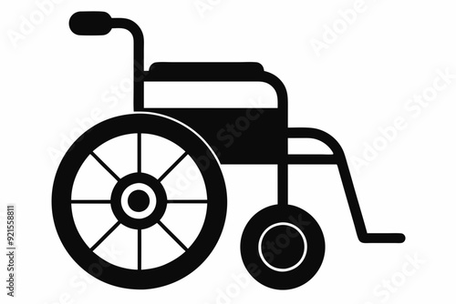 
Silhouette of wheel chair vector illustration, wheel chair icon

