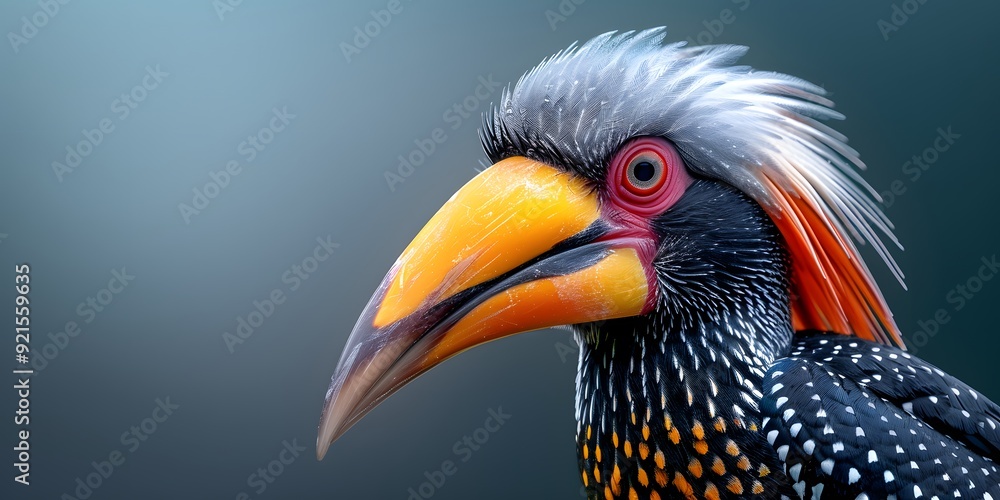 Hornbill reduced to a series of connected arcs and angles. minimalist hornbill, Hornbill reduced to a series of connected arcs and angles. minimalist hornbill,