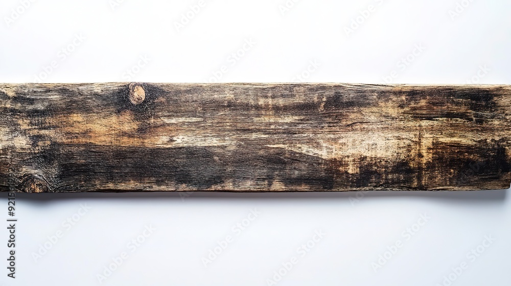 Fototapeta premium Isolated Wooden Banner with Witch Theme on White Background: Enchanting and Mystical Design