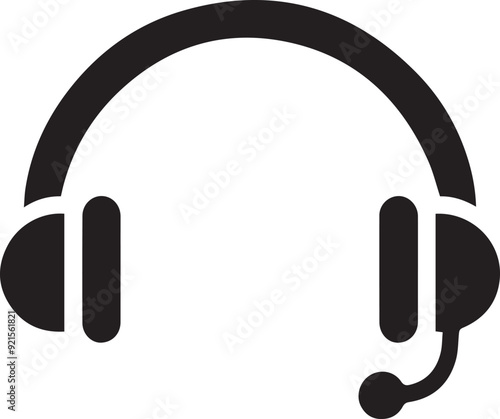 Headphone Icon Silhouette Vector Art Illustration. EPS File