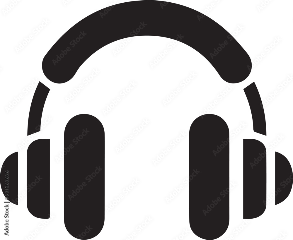 Headphone Icon Silhouette Vector Art Illustration. EPS File Headphone Icon Silhouette Vector Art Illustration. EPS File