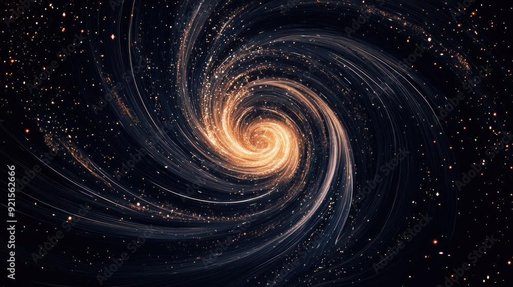 Abstract line art of a swirling galaxy, with a dark background allowing for overlaying text Abstract line art of a swirling galaxy, with a dark background allowing for overlaying text