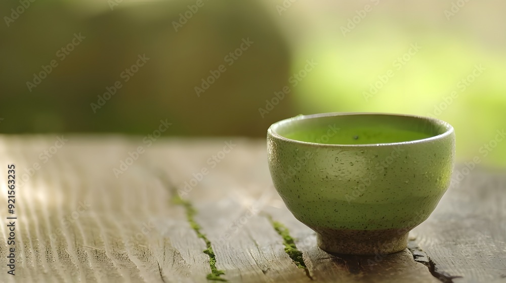 Tranquil Japanese tea ceremony in a serene garden, featuring a traditional matcha bowl. Tranquil Japanese tea ceremony in a serene garden, featuring a traditional matcha bowl.