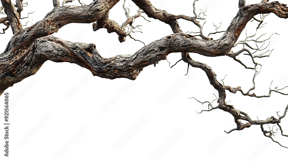 Fototapeta premium dead tree trunk in transparent background