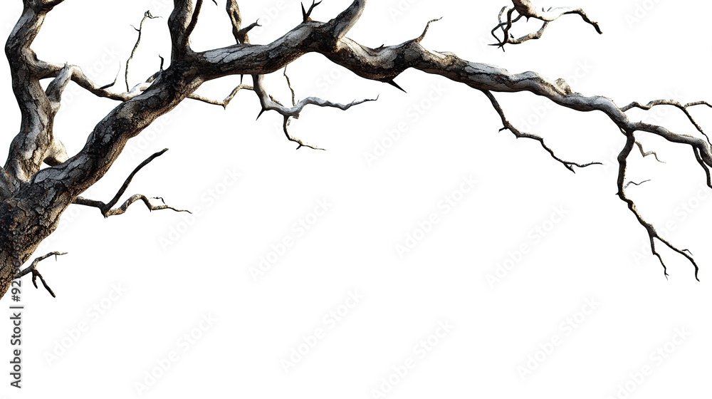 dead tree trunk in transparent background