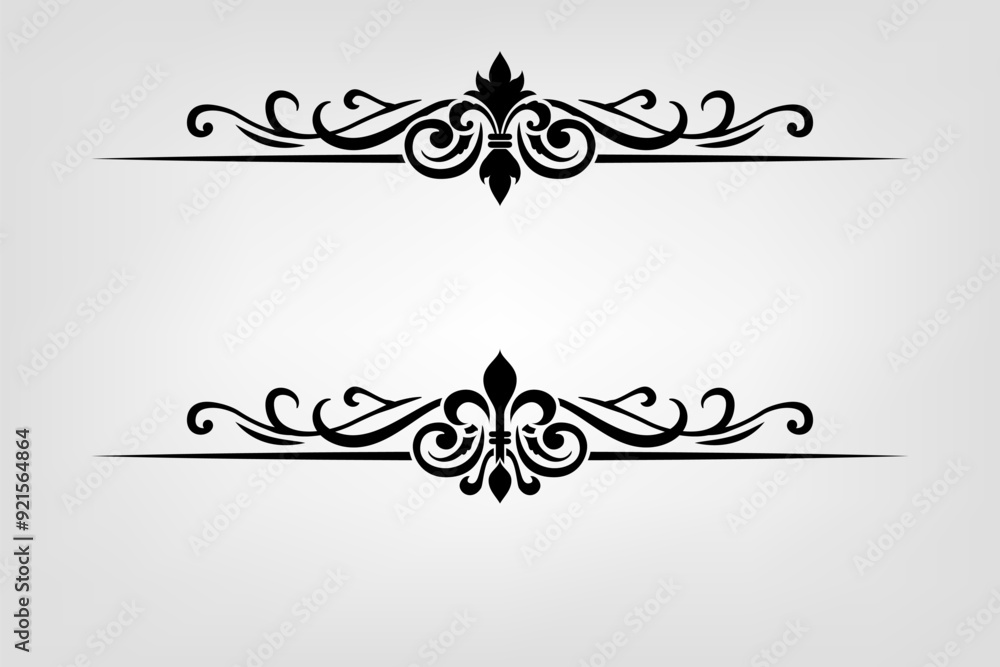 Fototapeta premium Classic Vintage Baroque Victorian Frames Separator Elements Classic Wedding Invitation