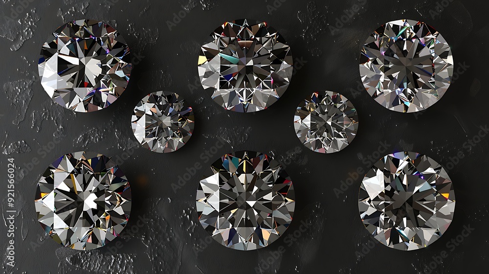 a mockup showcasing six diamonds a mockup showcasing six diamonds