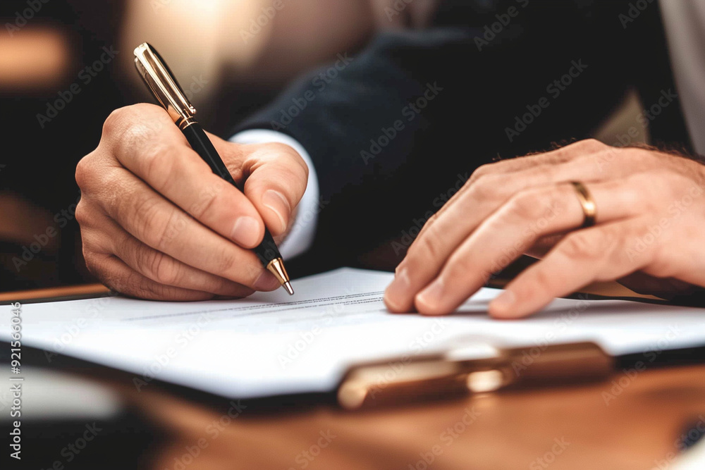 close up of a professional person signing a document close up of a professional person signing a document