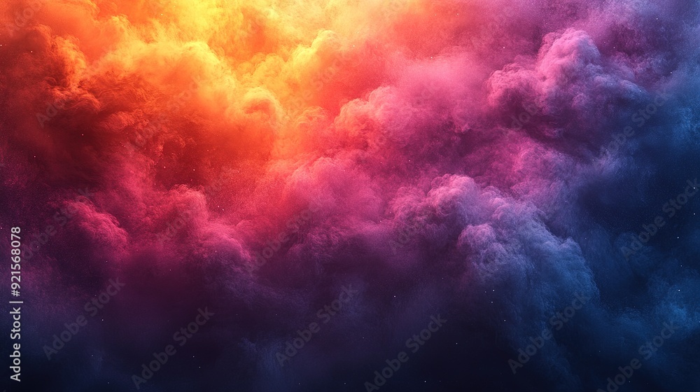 Abstract Colorful Nebula with Glittering Stars Abstract Colorful Nebula with Glittering Stars