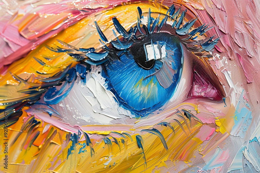Fototapeta premium The gaze of colors: an abstract ocular symphony generative ai