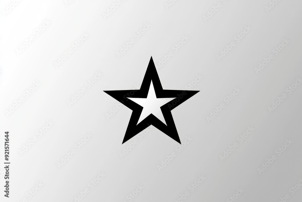 Black and White Star Icon on Grey Background Black and White Star Icon on Grey Background