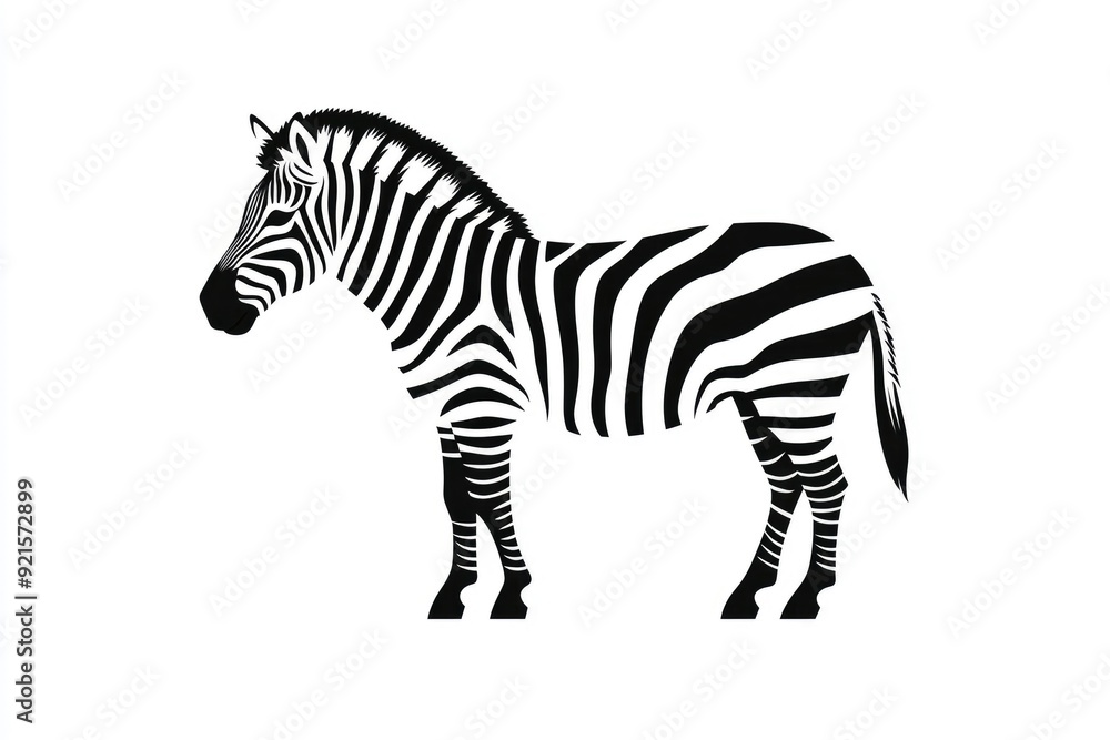 Naklejka premium Black and White Zebra Silhouette
