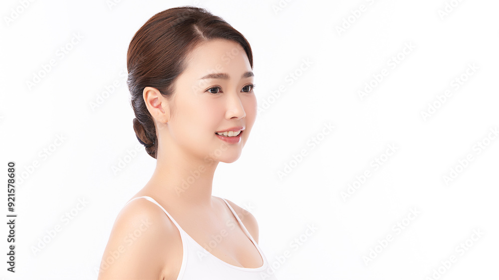 Beautiful young asian woman with clean fresh skin on white background, Face care, Facial treatment, Cosmetology, beauty and spa, Asian women portrait. Beautiful young asian woman with clean fresh skin on white background, Face care, Facial treatment, Cosmetology, beauty and spa, Asian women portrait.