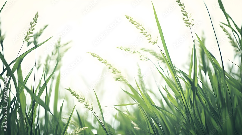 Naklejka premium green grass isolated on white