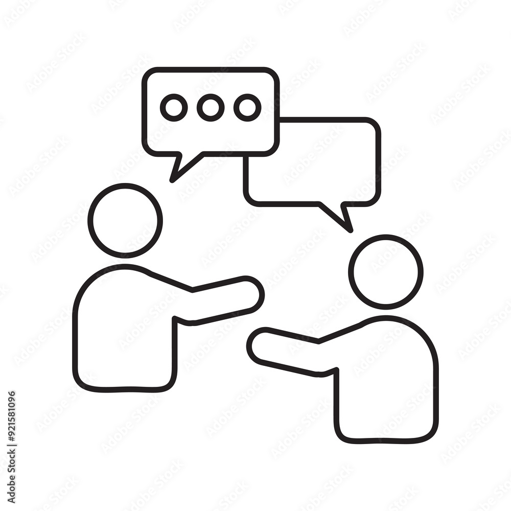 Speaking people icon,Vector graphic linear illustration for web and app on white background..eps Speaking people icon,Vector graphic linear illustration for web and app on white background..eps