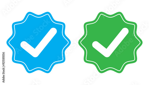 Set of Verified badge symbol collection. Profile verified badge.