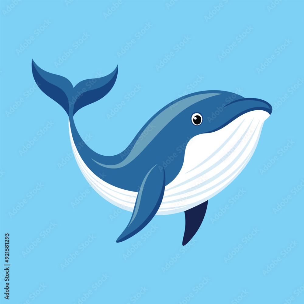 Fototapeta premium Colorful Whale Vector Illustration - Stunning Marine Life Design