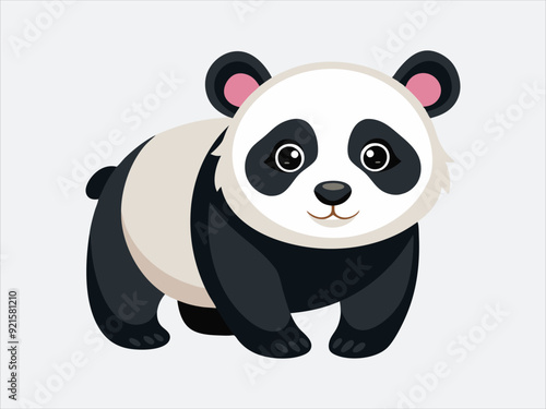 Charming Panda Vector Illustration - Cute Wildlife Art Design