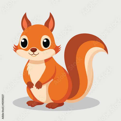 Adorable Squirrel Cartoon Vector Illustration - Playful Forest Animal Art