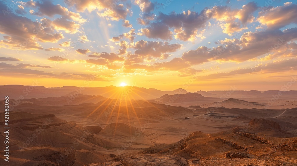 Fototapeta premium Golden Desert Sunset