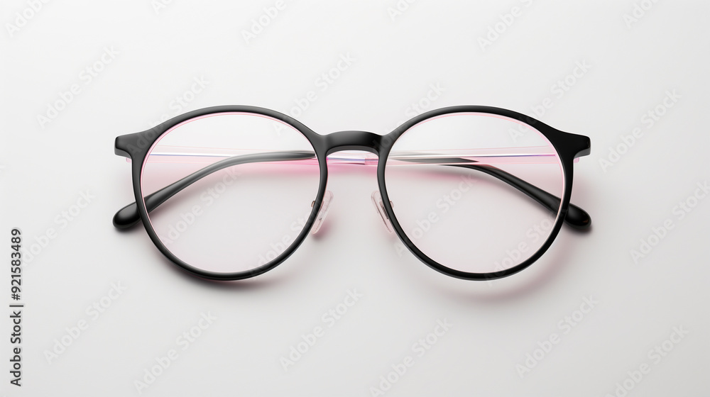 Classic round black eyeglasses with a modern twist, featuring clear lenses and pink accents, creating a stylish yet professional look. Classic round black eyeglasses with a modern twist, featuring clear lenses and pink accents, creating a stylish yet professional look.