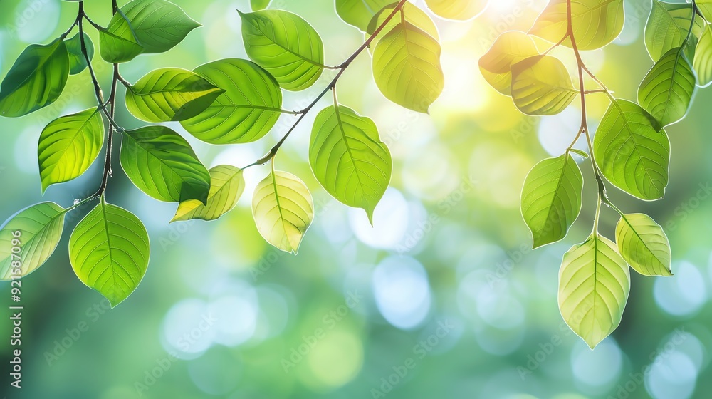 Sunlight shining through green leaves of a tree, creating a beautiful natural background with a dreamy, peaceful atmosphere. Sunlight shining through green leaves of a tree, creating a beautiful natural background with a dreamy, peaceful atmosphere.