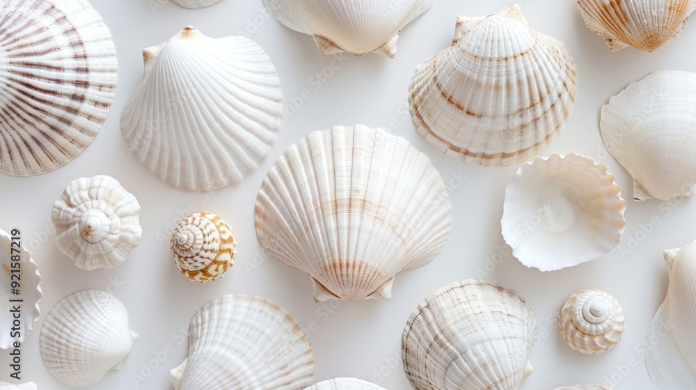 Seashells on a White Background Seashells on a White Background
