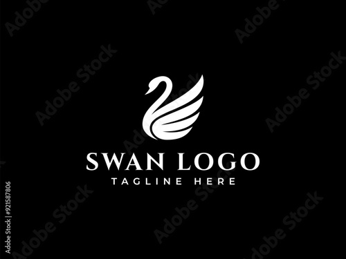 swan logo vector illustration logo template photo