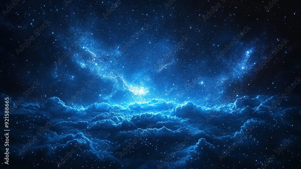 Blue Nebula Above a Sea of Clouds Blue Nebula Above a Sea of Clouds