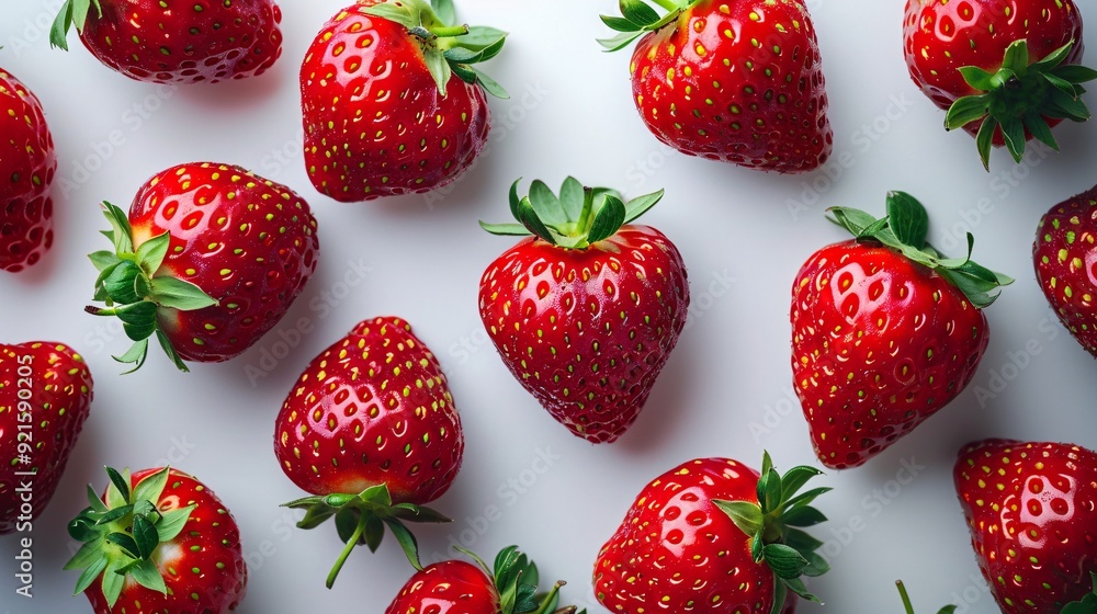 Shot of Ripe Red Strawberries Against a White Background Shot of Ripe Red Strawberries Against a White Background