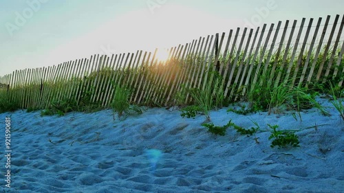 Fence Sunset dune beach