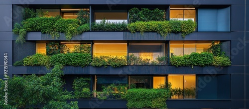 Modern Building with Green Balconies