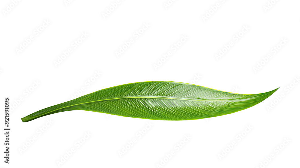 Green tropical leaves as element on transparent background