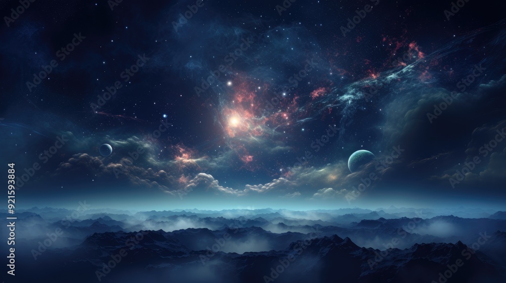 Fototapeta premium beautiful space, galaxy background