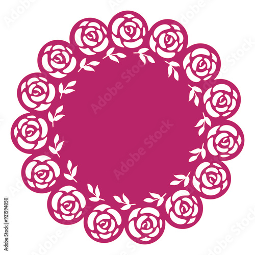 Rose Floral Doily cutting Template