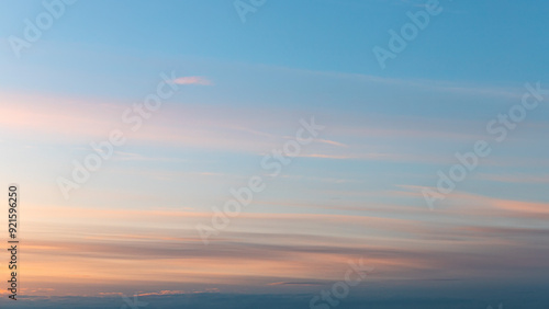 Photography Gentle sky at Sunset or Sunrise time with real pastel clouds, natural colors