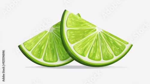 Line art of a lime wedge, hand-drawn style, minimalist design, clean lines, white background, fresh and modern look © Alpha