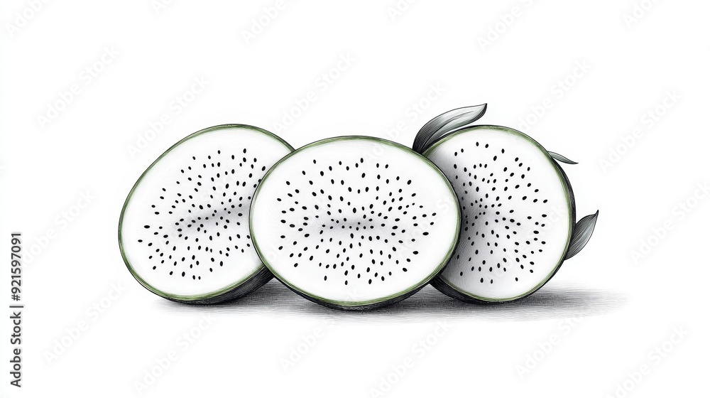 Artistic line illustration of dragon fruit, minimalistic approach, clean white backdrop, fine hand-drawn detail Artistic line illustration of dragon fruit, minimalistic approach, clean white backdrop, fine hand-drawn detail