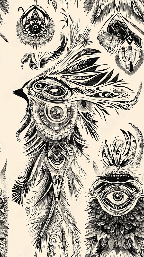 Fototapeta premium Indian tribal illustration