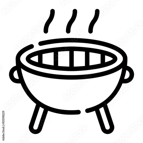 barbecue grill line icon