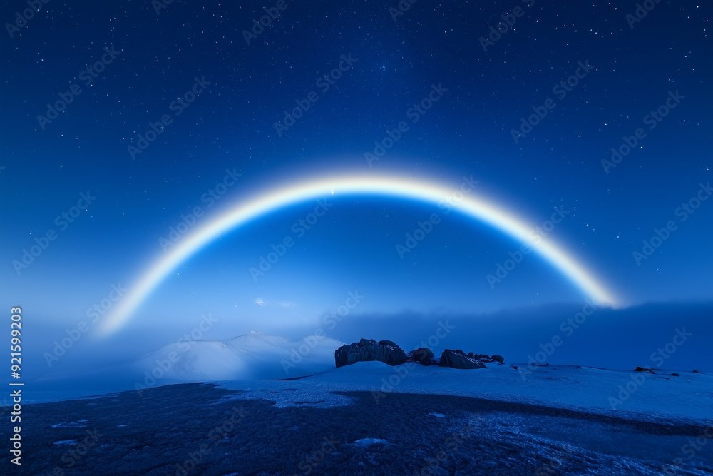 Rainbow Moonbow Arching Under the Moonlit Sky Rainbow Moonbow Arching Under the Moonlit Sky