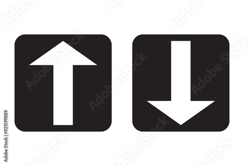 Simple up and down arrows. 