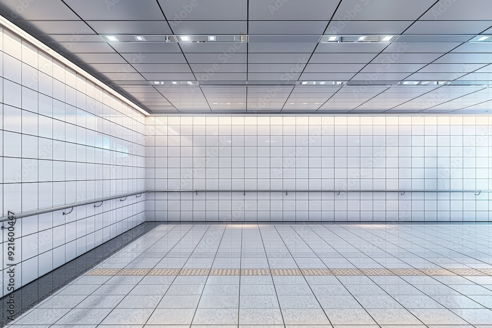 Concept of Public Transportation Space: A 3D Rendered Subway Station Concept of Public Transportation Space: A 3D Rendered Subway Station