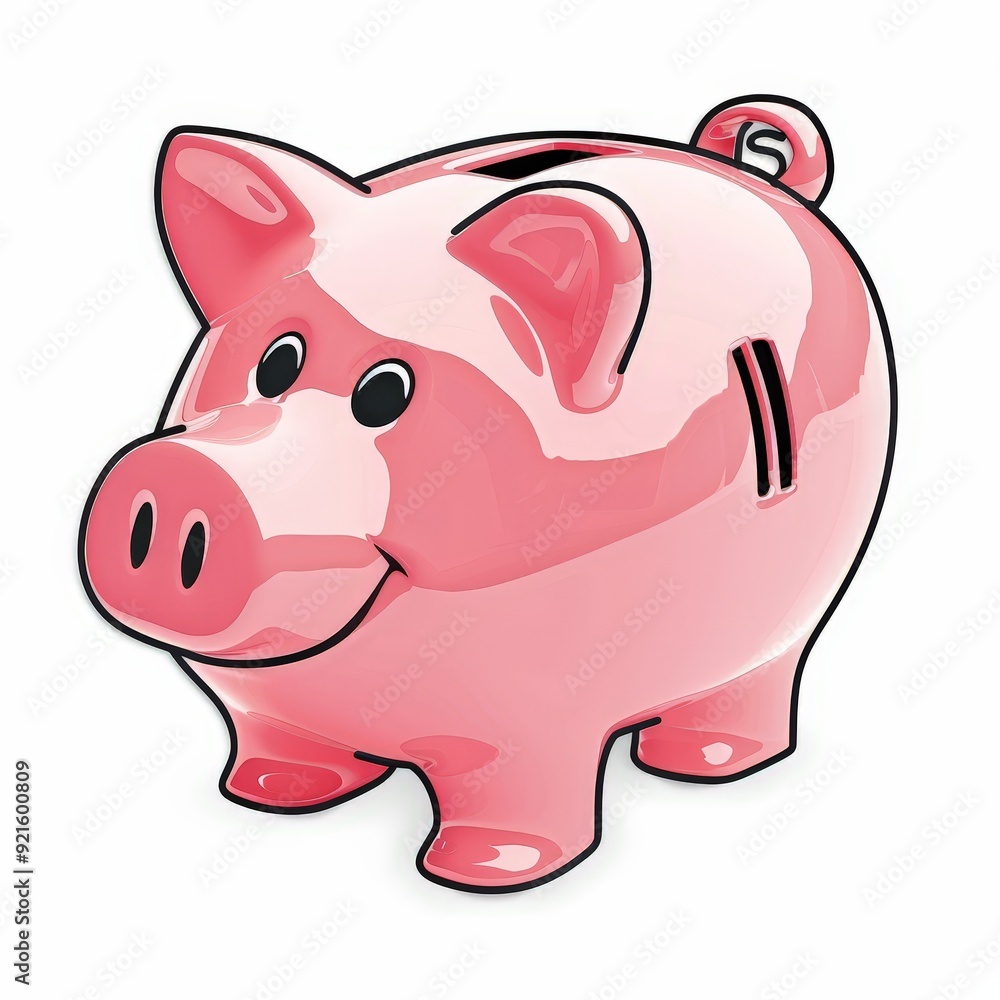 High-Resolution Piggy Bank Sticker for Digital Projects High-Resolution Piggy Bank Sticker for Digital Projects